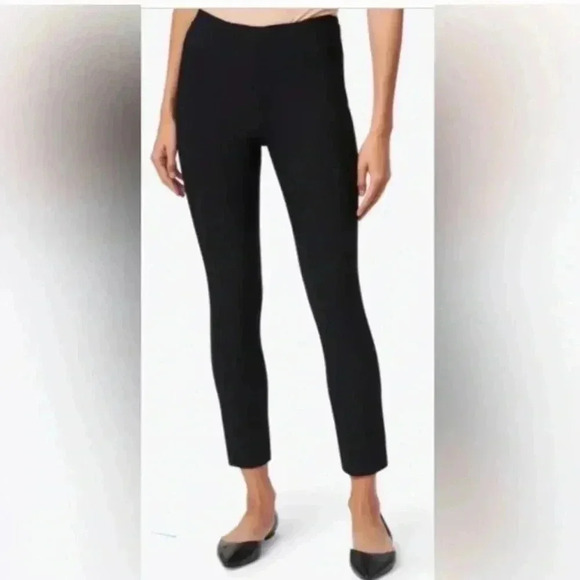 VINCE CAMUTO STRETCH LEGGINGS BLACK WITH FAUX LEATHER SIDE STRIPE SIZE S - Picture 2 of 7